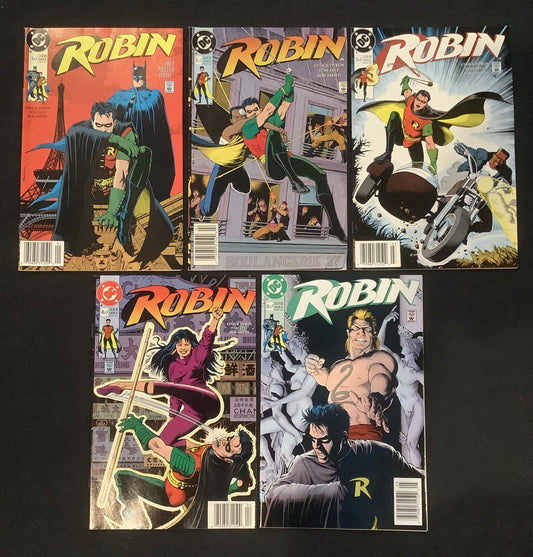 Robin #1-5 Complete Comic Series, DC, Chuck Dixon, Newsstands, W/ Poster