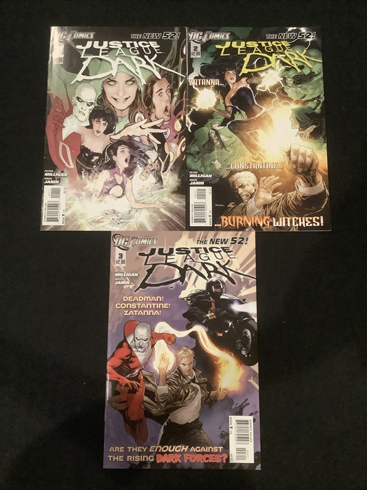 Justice League Dark #1-3 Comic Lot, DC Comics, Peter Milligan, Mikel Janin, 2011
