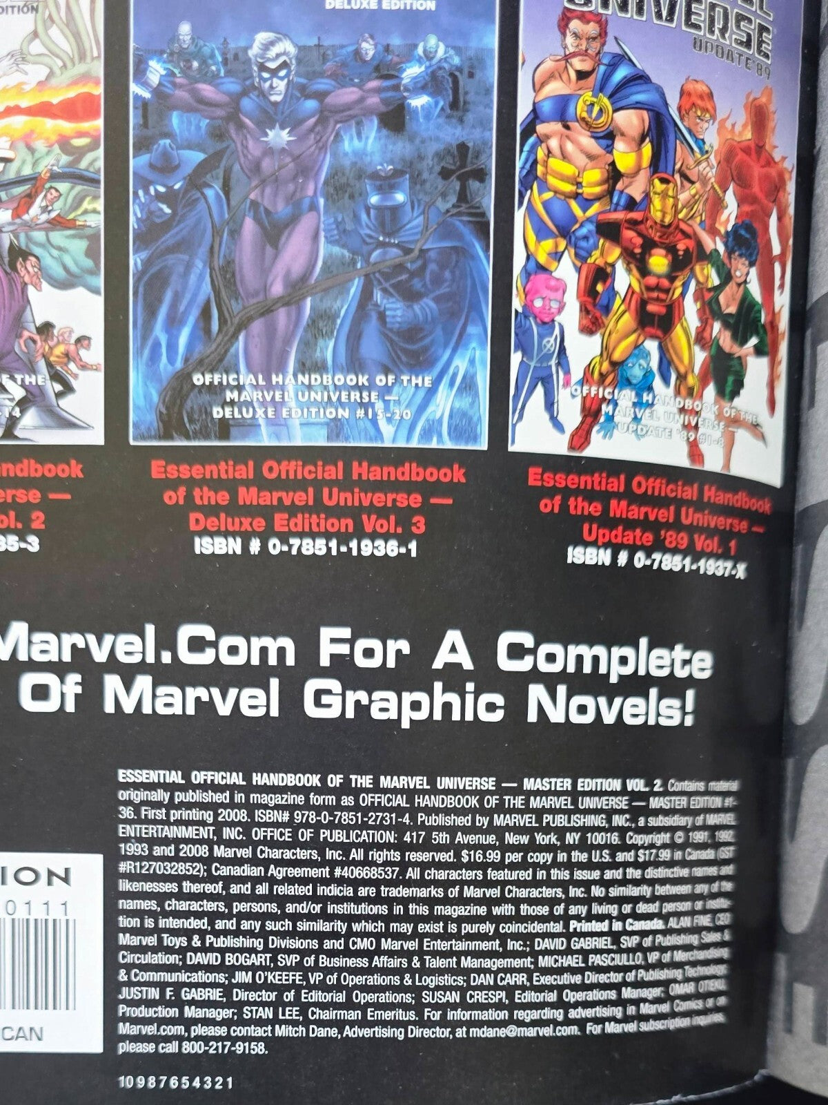 Official Handbook of the Marvel Universe-Master Edition Vol 2 (1st Print, 2008)
