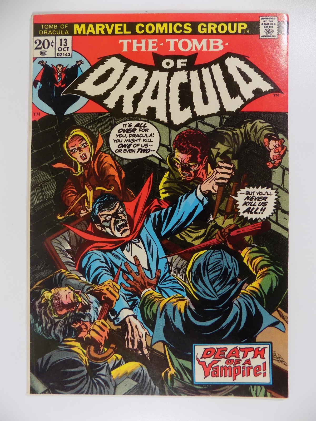 Tomb of Dracula #13 Marvel Comic October 1973 Very Fine+
