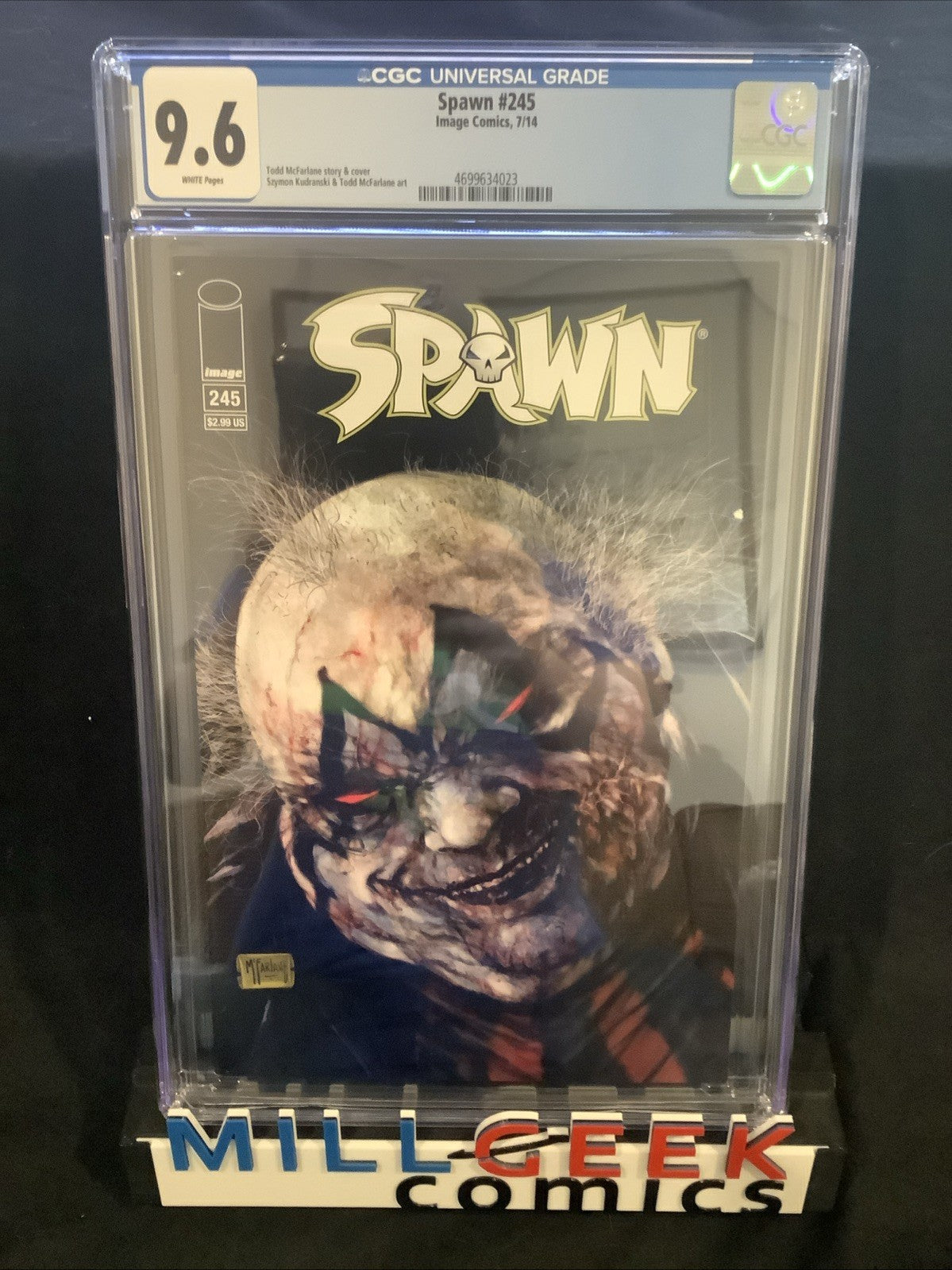 Spawn #245 (Image Comics) CGC Graded 9.6 (NM+) White Pages Todd McFarlane, 2014