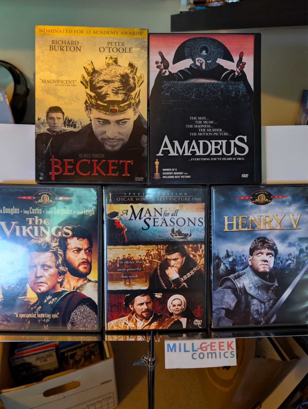 Becket / Amadeus / The Vikings / A Man For All Seasons / Henry V (DVD) -JD