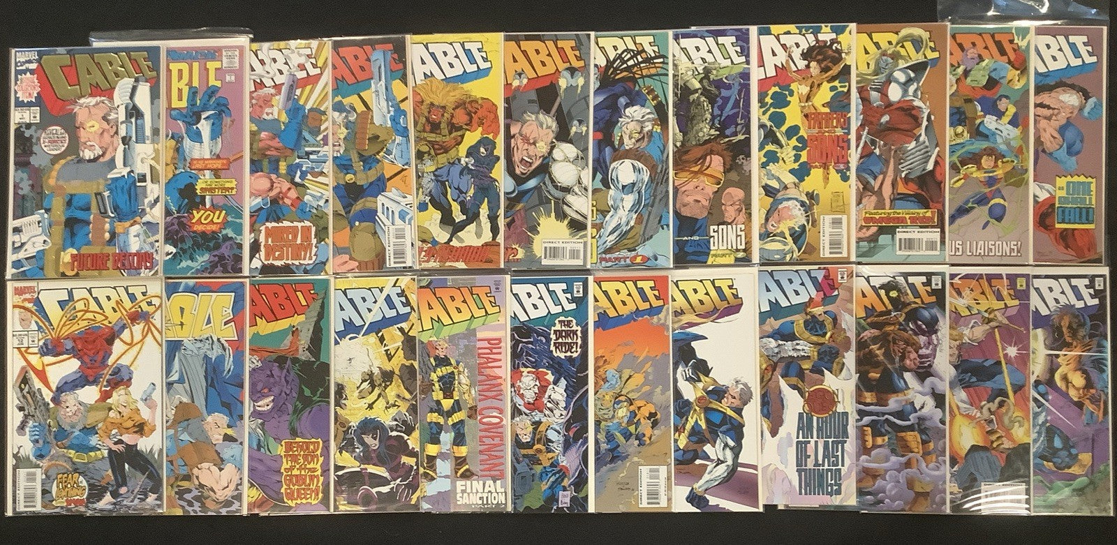 Cable #1-23 & #-1 Comic Lot, Marvel Comics, Gold Embossed Cover, 1st App Marrow