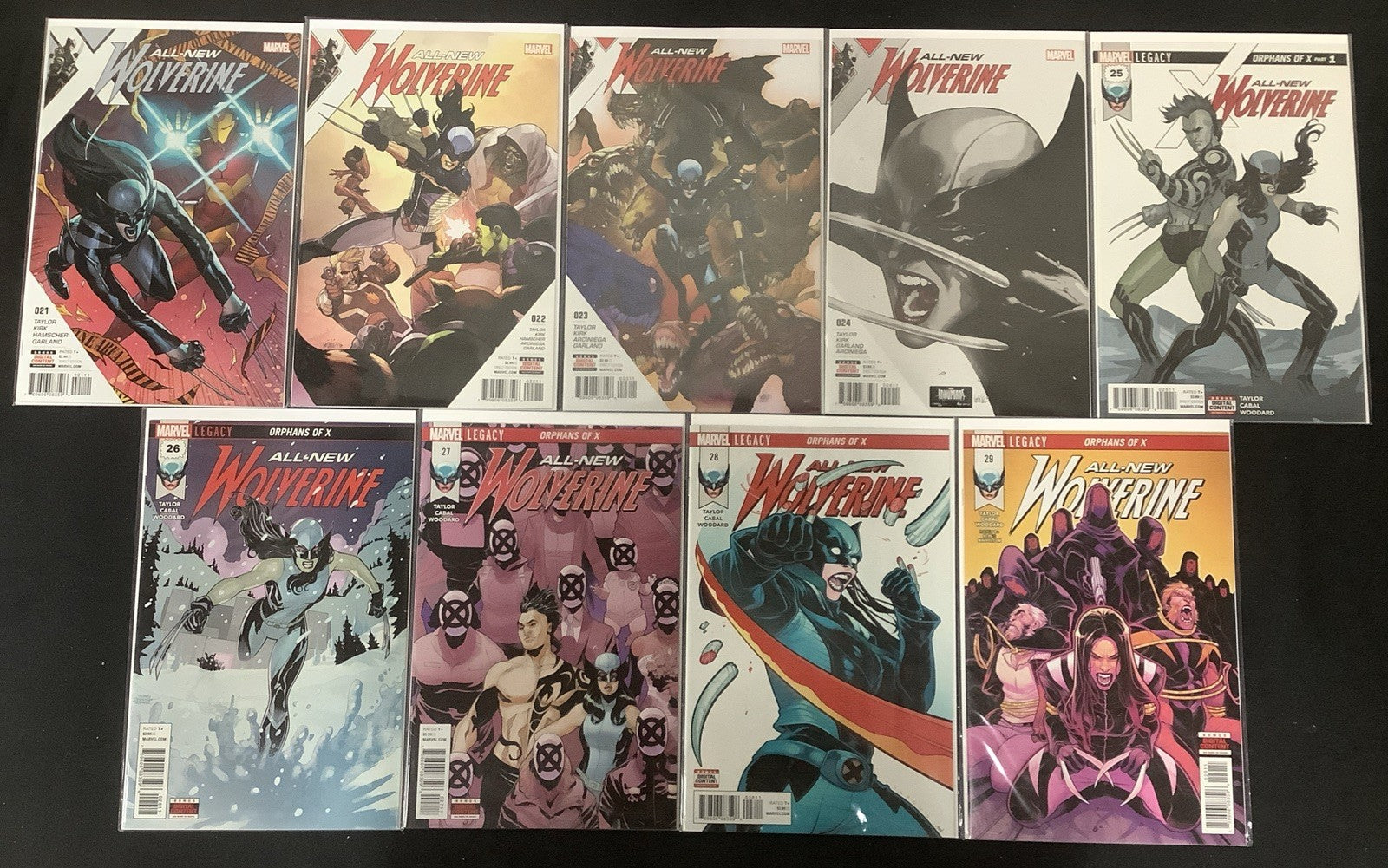 All-New Wolverine #21-29 Comic Lot, Marvel, Tom Taylor/Leonard Kirk, 2016