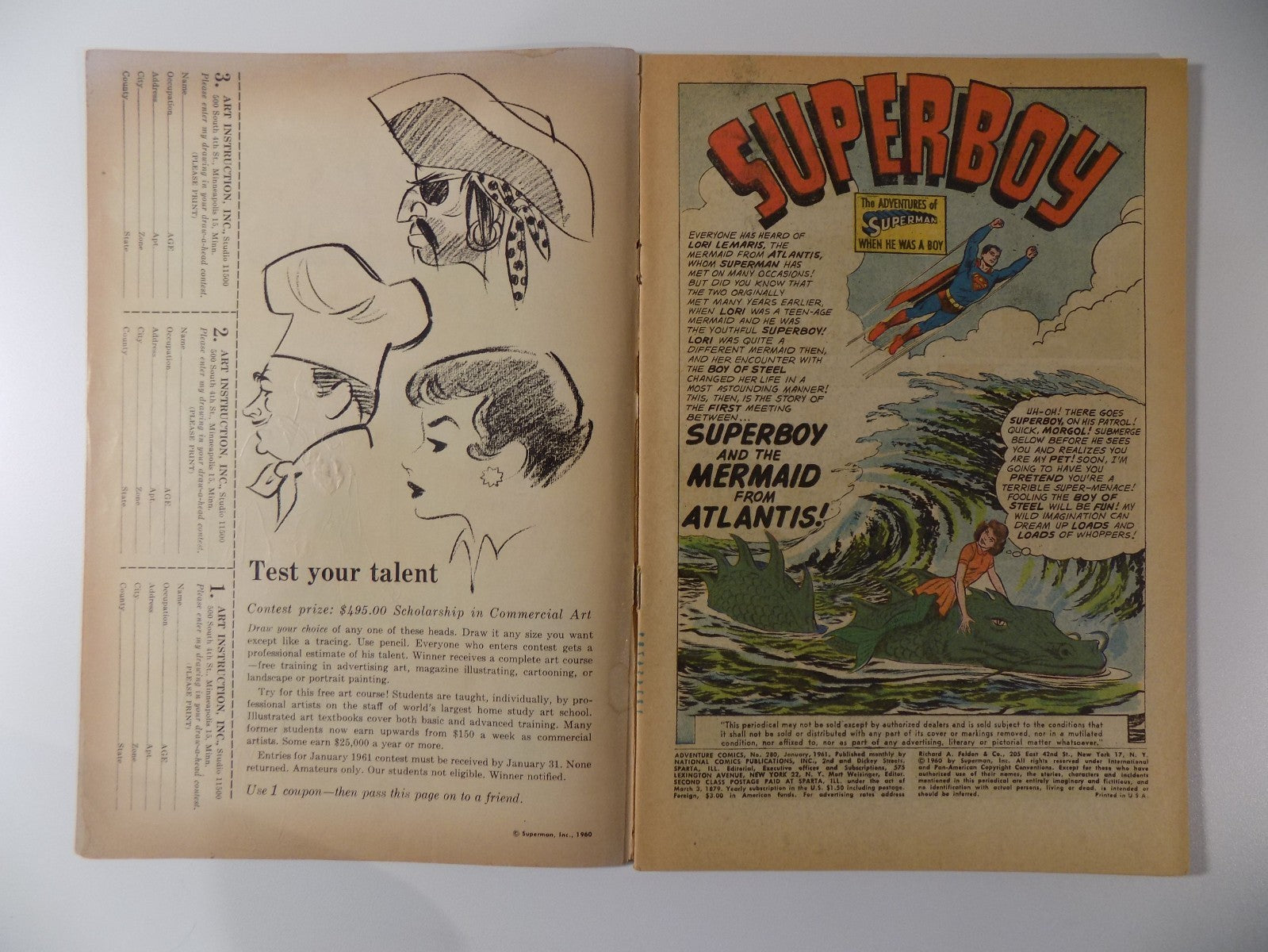 Adventure Comics #280 DC Comic Fine January 1961