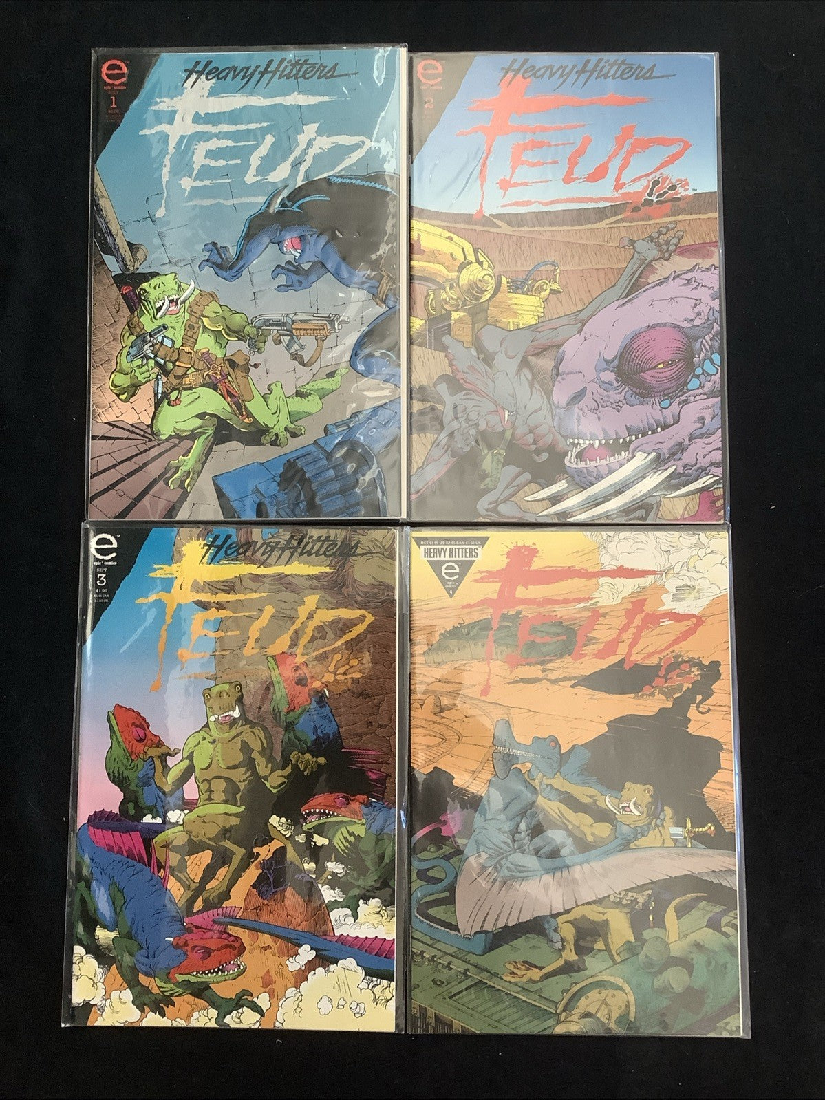 Feud #1-4 Complete comic Set, Epic Comics, Heavy Hitters, Mike Baron, 1993