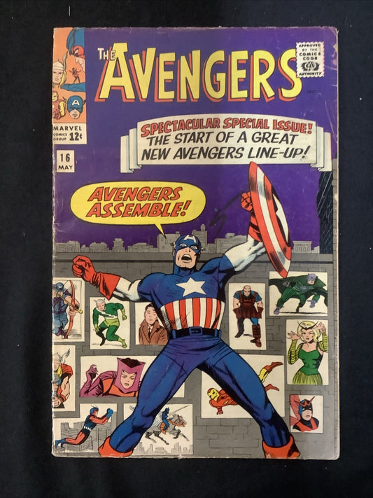 Avengers #16 (1965) G/VG (3.0) Jack Kirby/Stan Lee, Scarlet Witch, Quicksilver