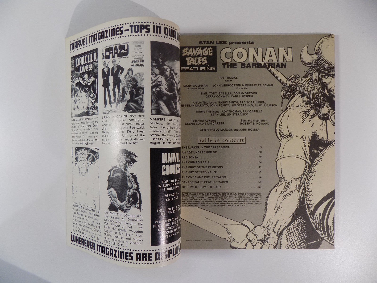 Savage Tales #3 Conan Marvel Feb 1974 Near Mint