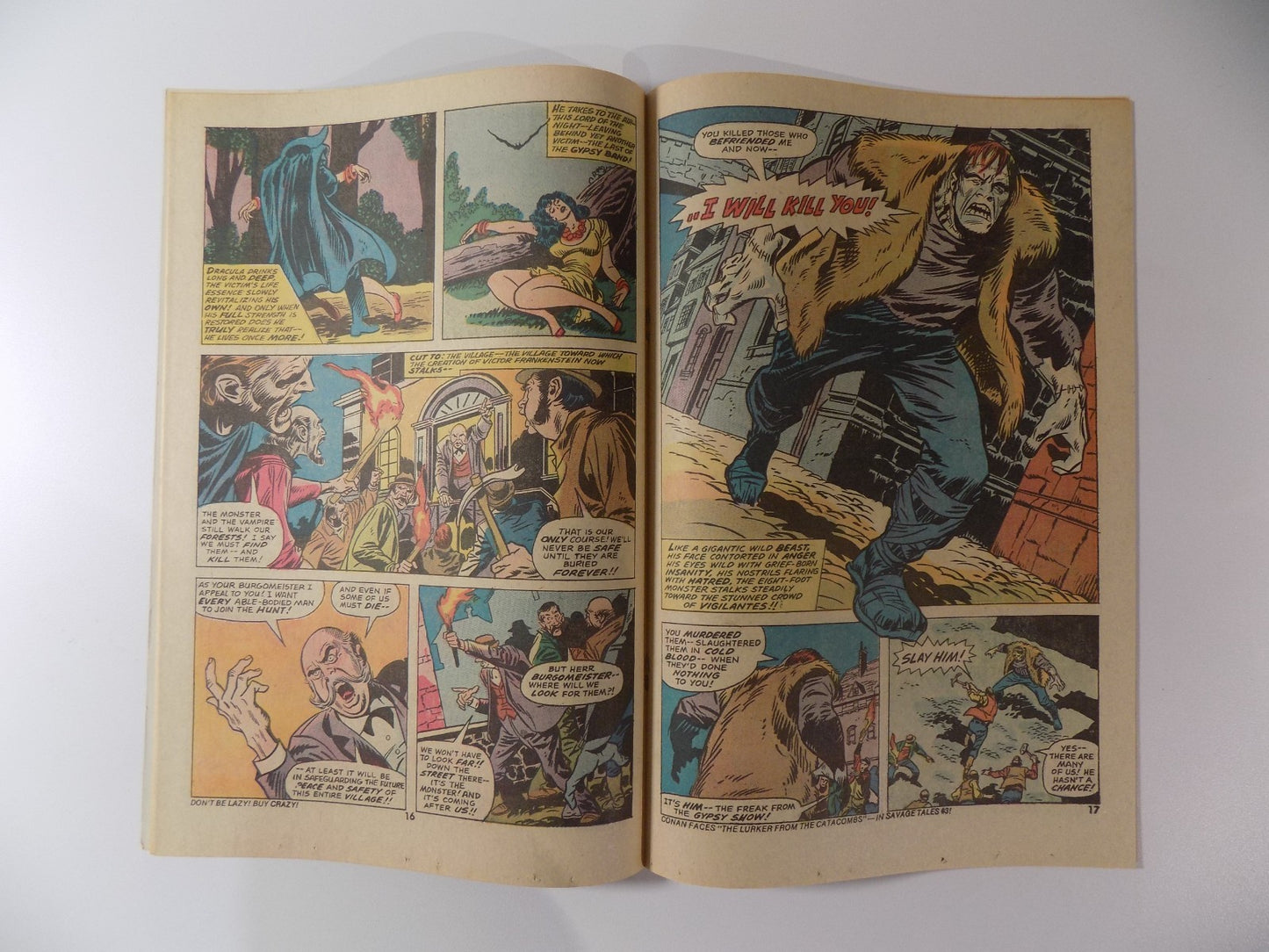 Frankenstein Monster #8 Marvel Comic January 1974 Very Fine+