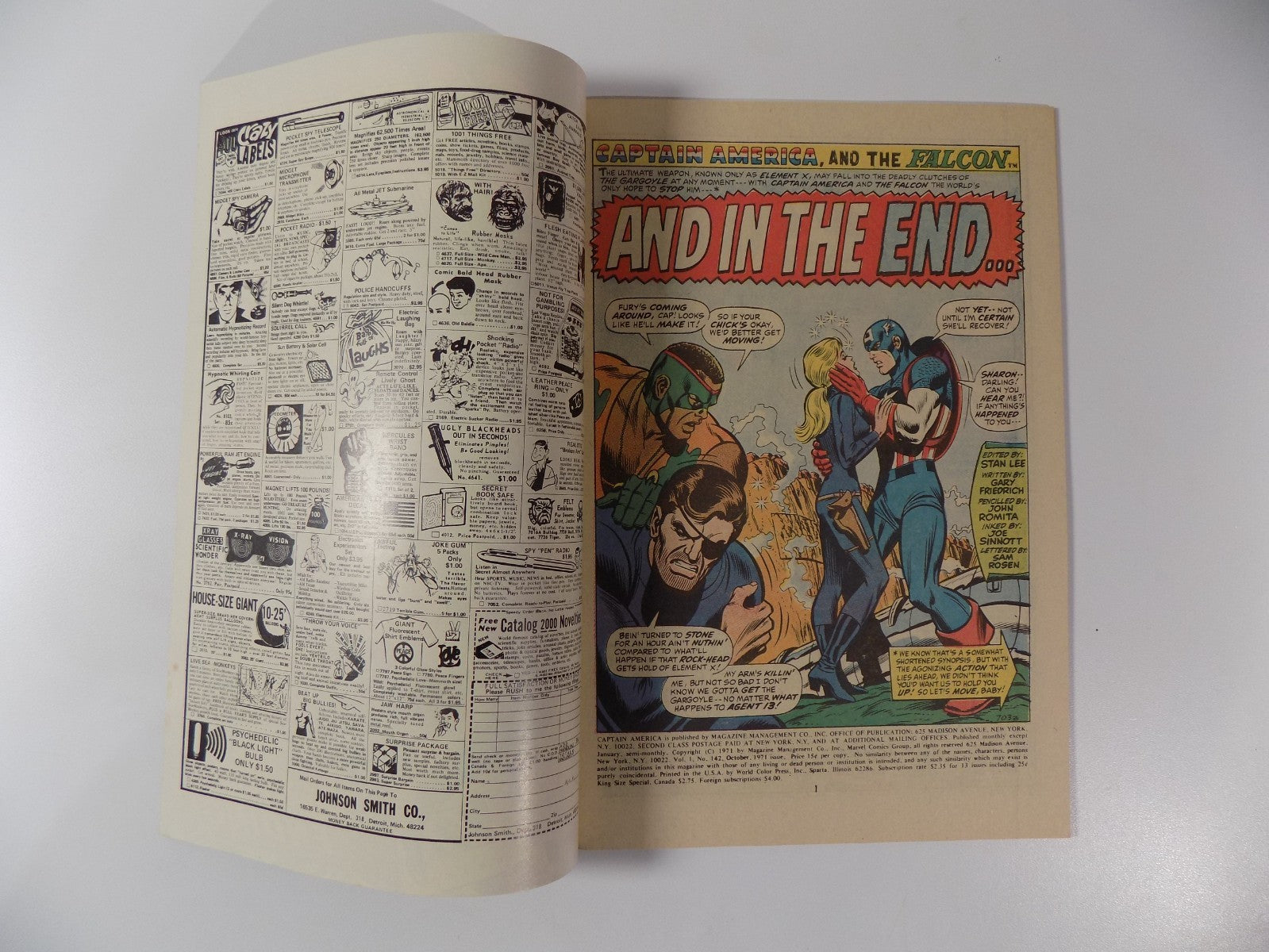 Captain America #142 Marvel Comic October 1971 Very Fine-