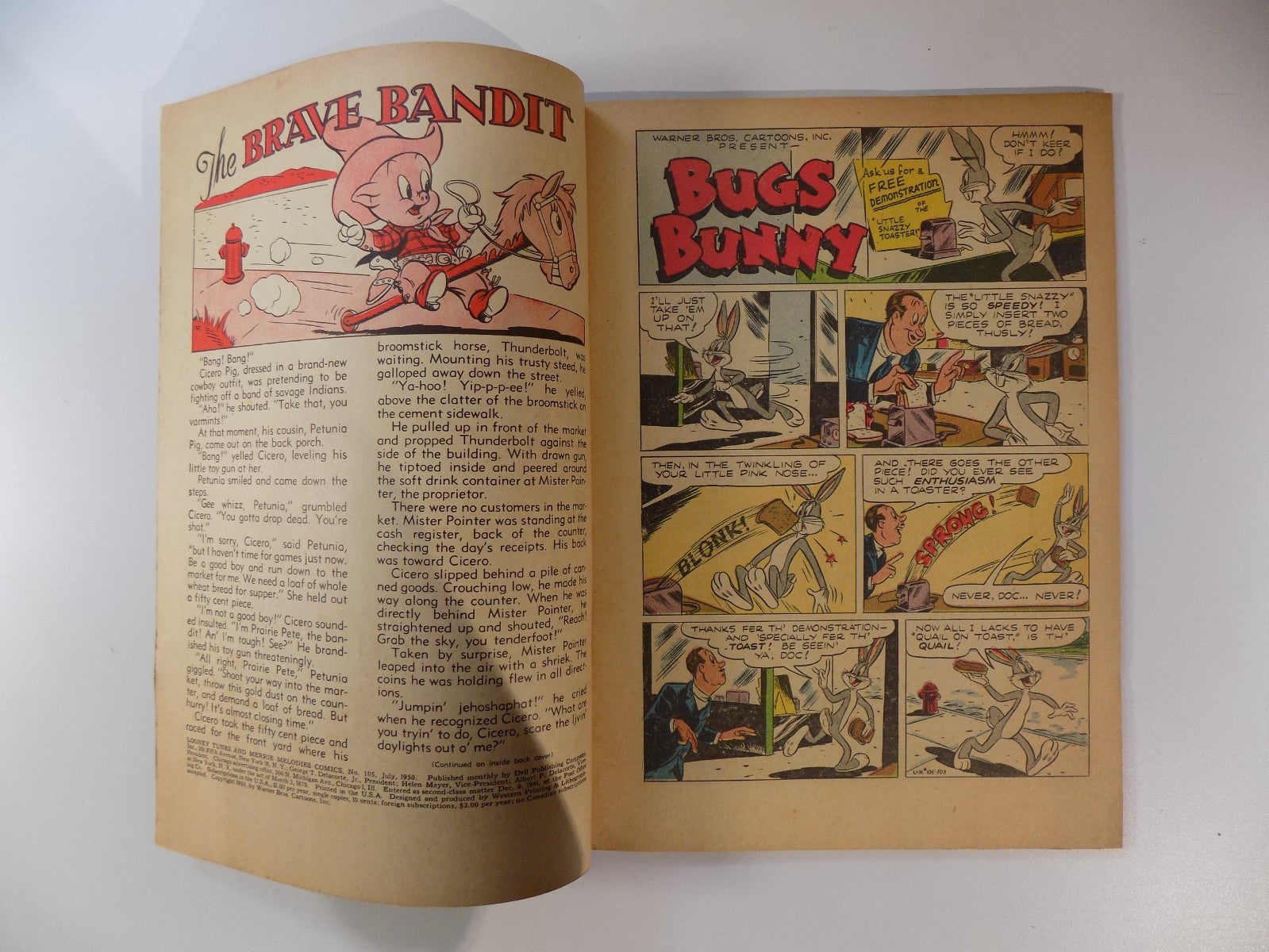 Looney Tunes & Merrie Melodies #105 Dell Comic July 1950 Fine/Very Fine