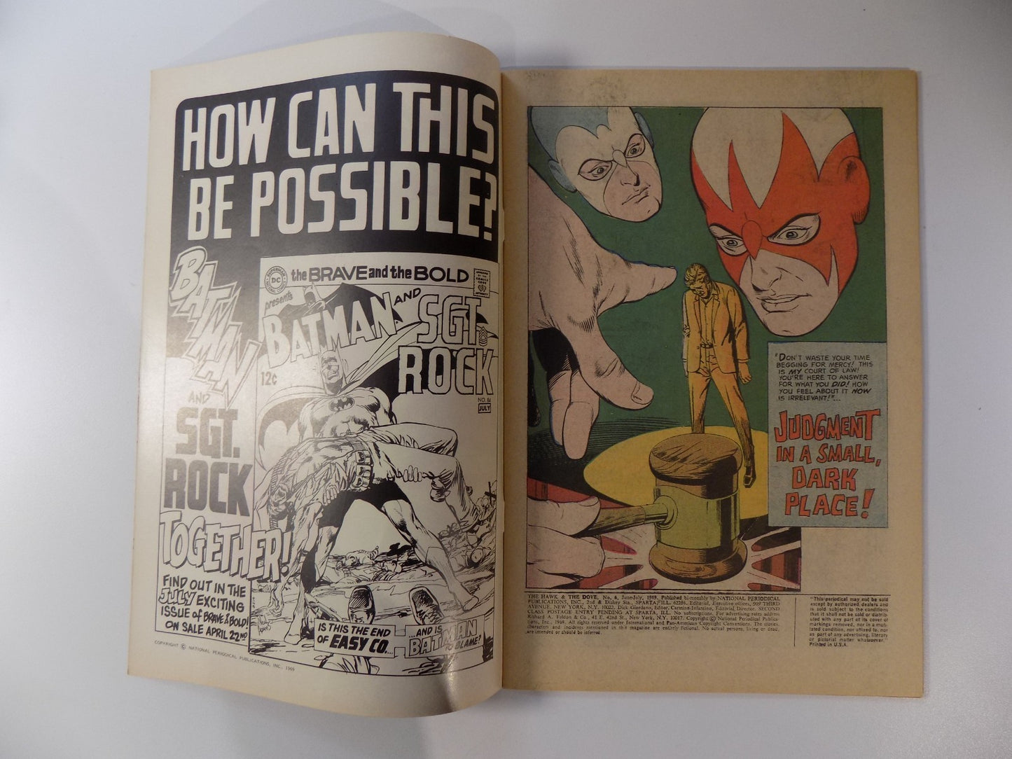 Hawk and the Dove #6 DC Comic July 1969 Fine/Very Fine