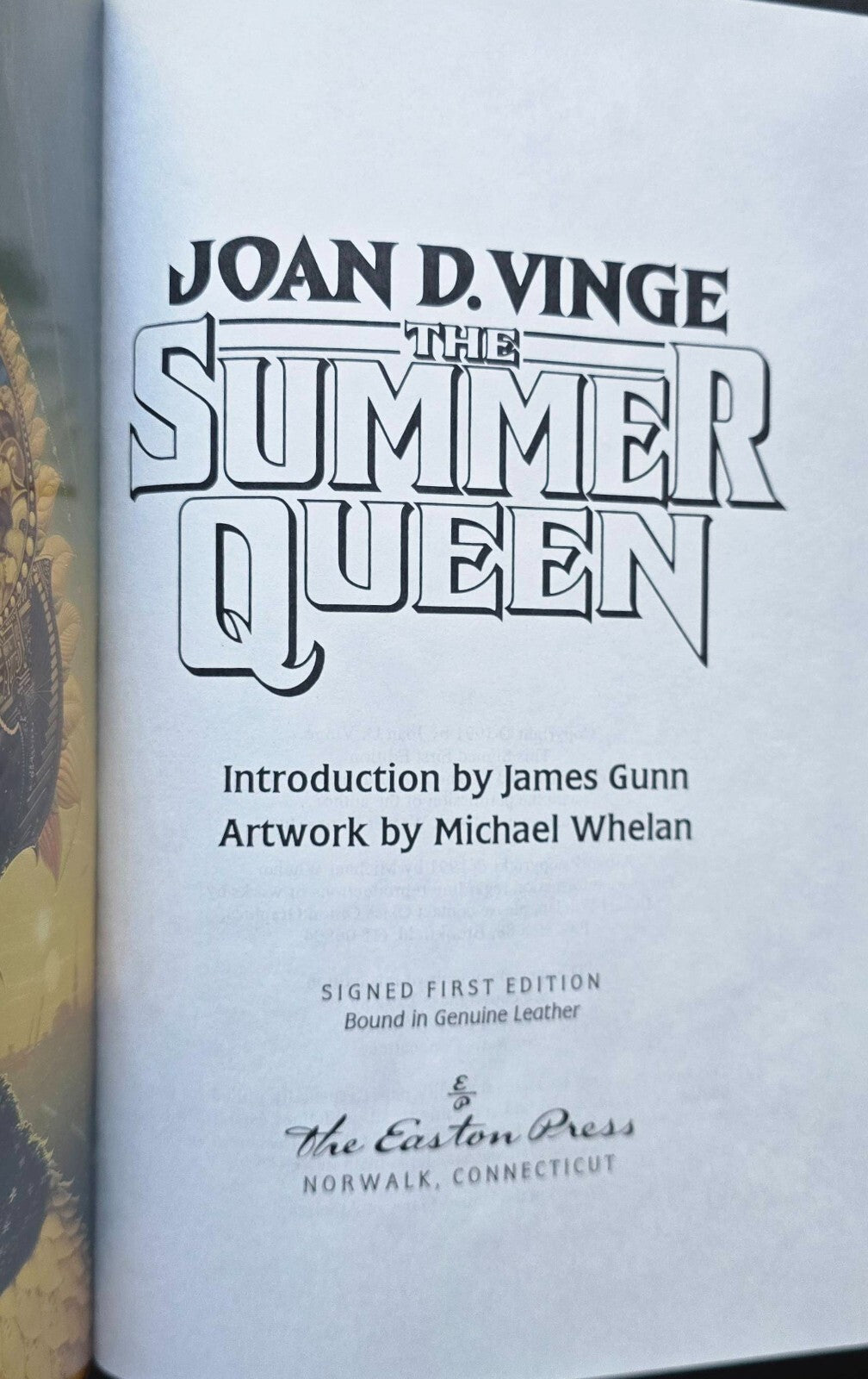 The Summer Queen By Joan D. Vinge (SIGNED, 1st Ed 1991) Easton Press - JD