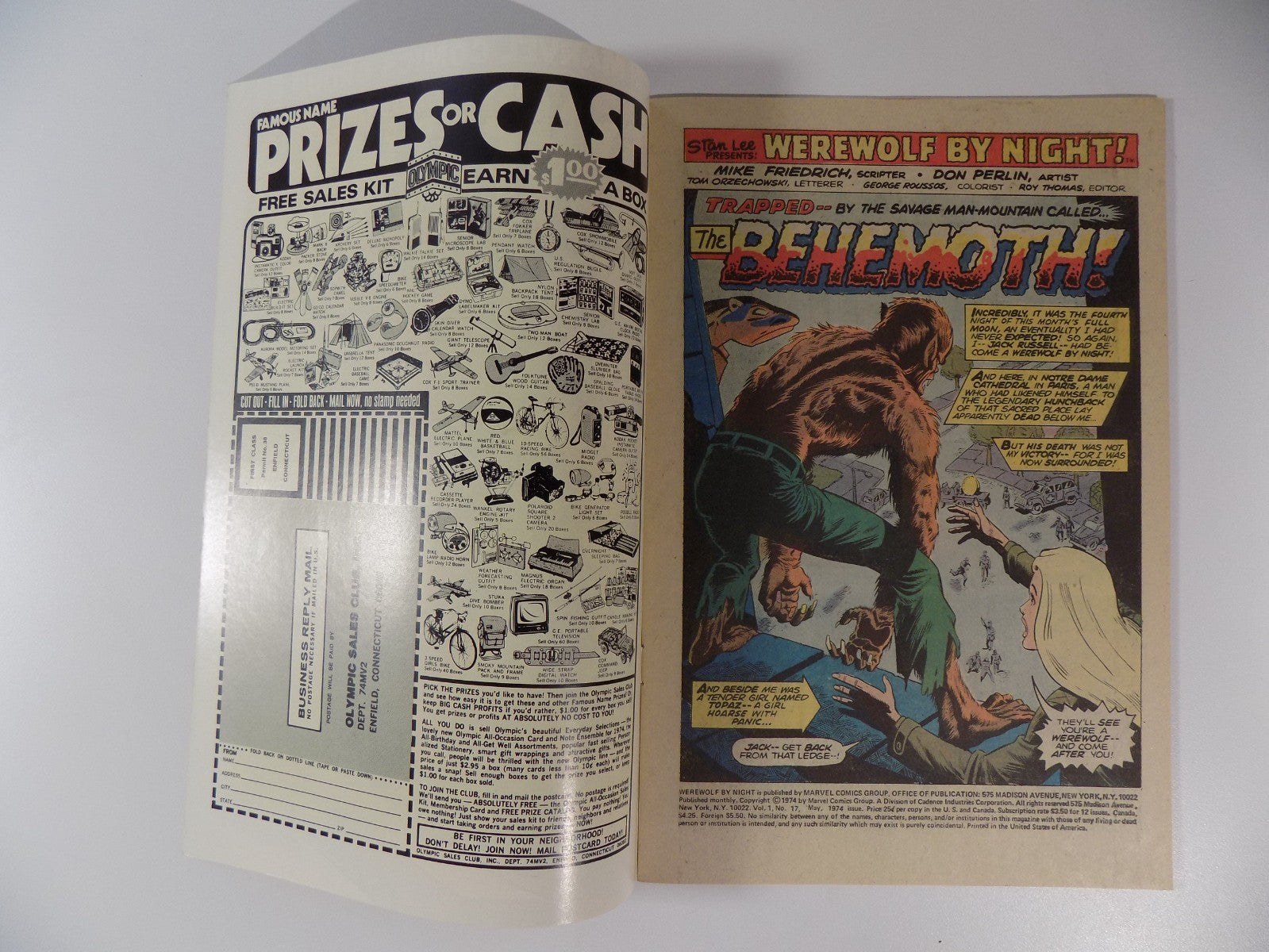 Werewolf by Night #17 Marvel Comic May 1974 Very Fine