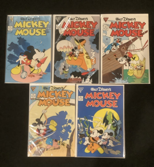 Mickey Mouse #225-229 - Five Comic Lot, Gladstone Comics, 1987