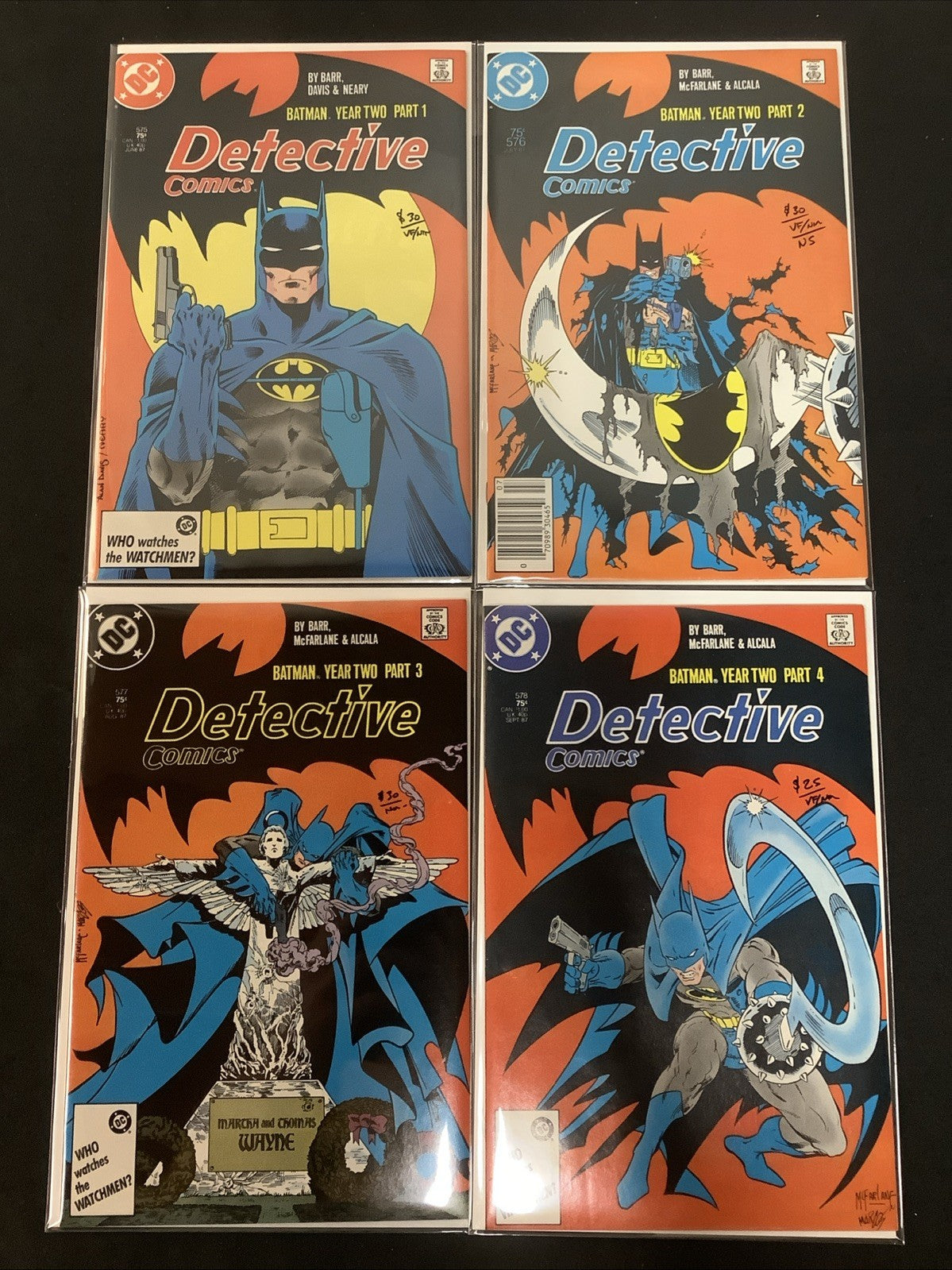 Detective Comics #575-578 Comic Set, Batman Year Two, See Pics For Grades
