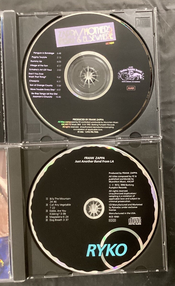 Frank Zappa 4 CD Lot FZ3 (Roxy & Elsewhere, One Size Fits All, Like New)-JD