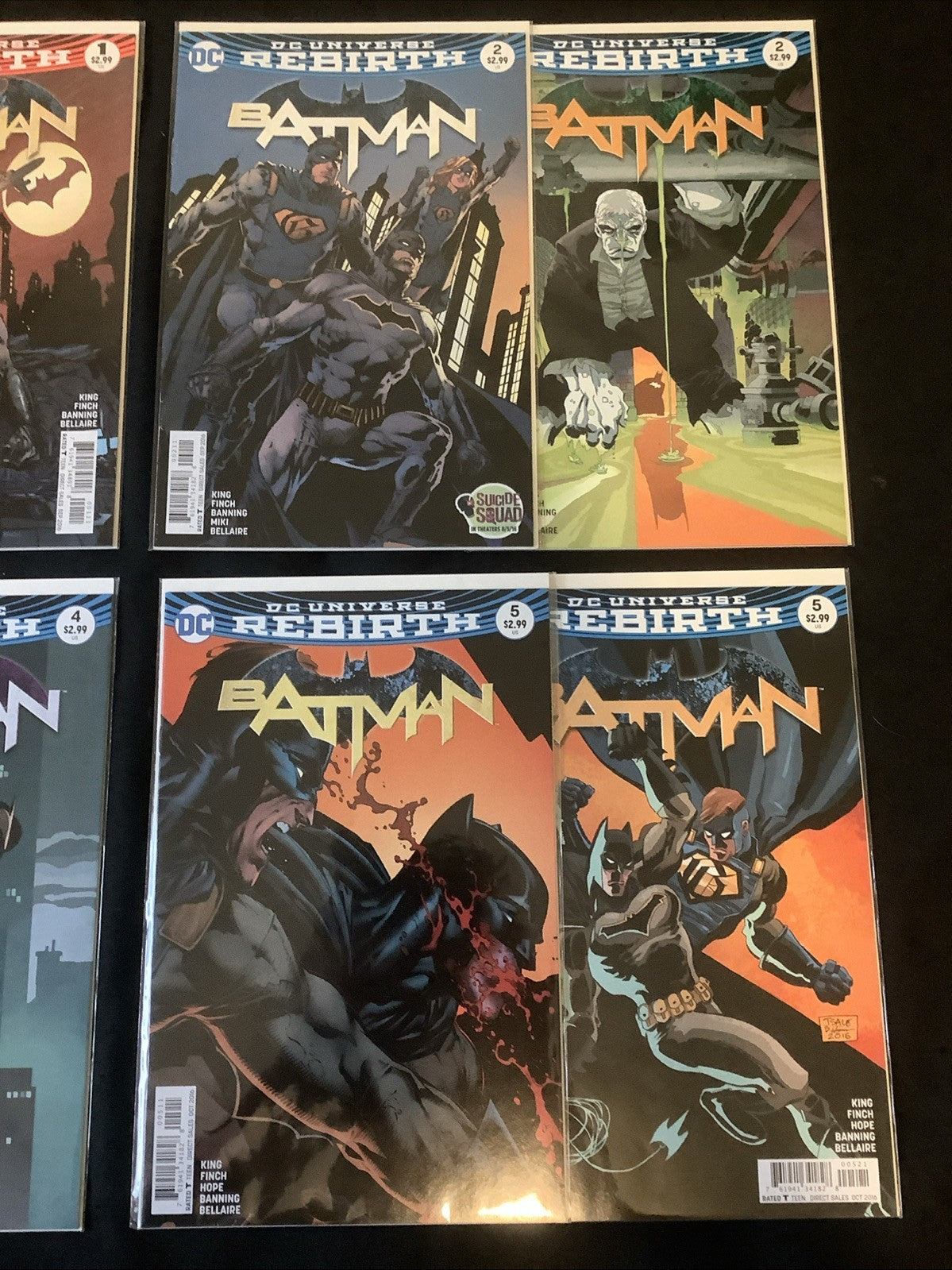 Batman #1-5 + Rebirth #1 + Variant Covers, DC Comics, Tom King, 2016