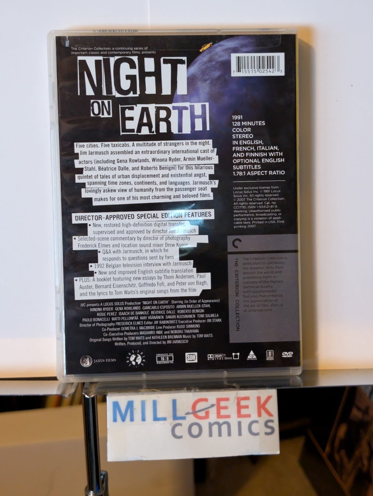 Night on Earth, Criterion Collection, A Film by Jim Jarmusch (DVD, 1991) -JD
