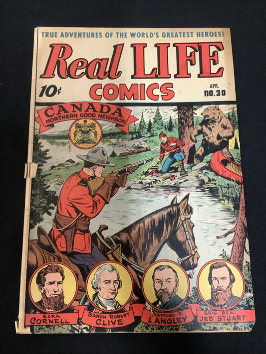 Real Life Comics #30 (April 1946) VG (4.0) Cover Detached, 1/2” Spine Roll