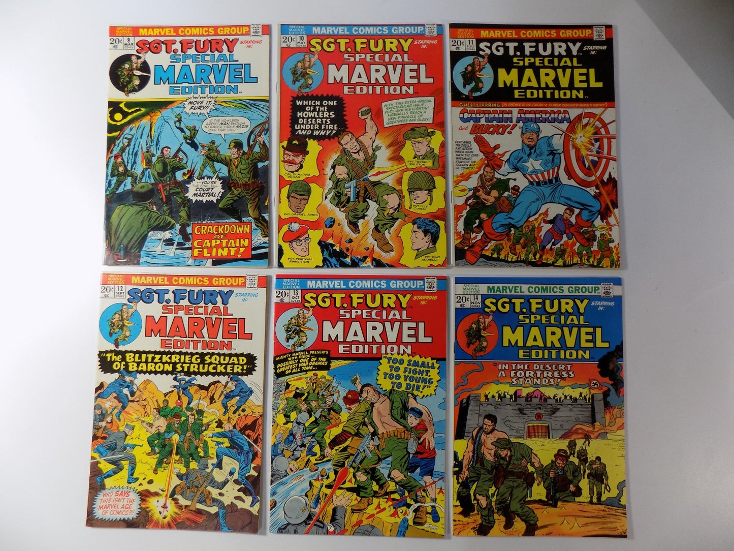 Special Marvel Edition #9-14 Sgt. Fury 1973 Very Fine or Better