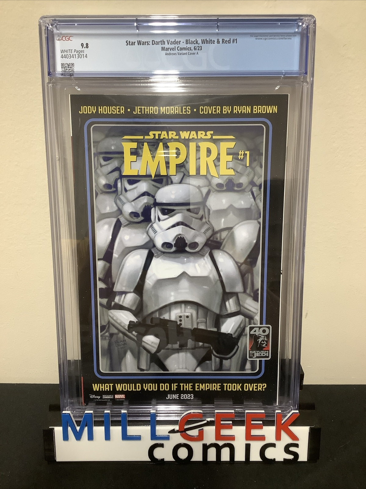 Star Wars: Darth Vader - Black, White & Red #1, CGC 9.8, Andrews Variant, 1:25