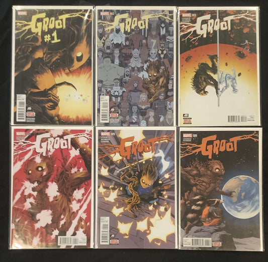 Groot #1-6 Complete Comic Set, Marvel, 1st App Baby Groot, Loveness, 2015