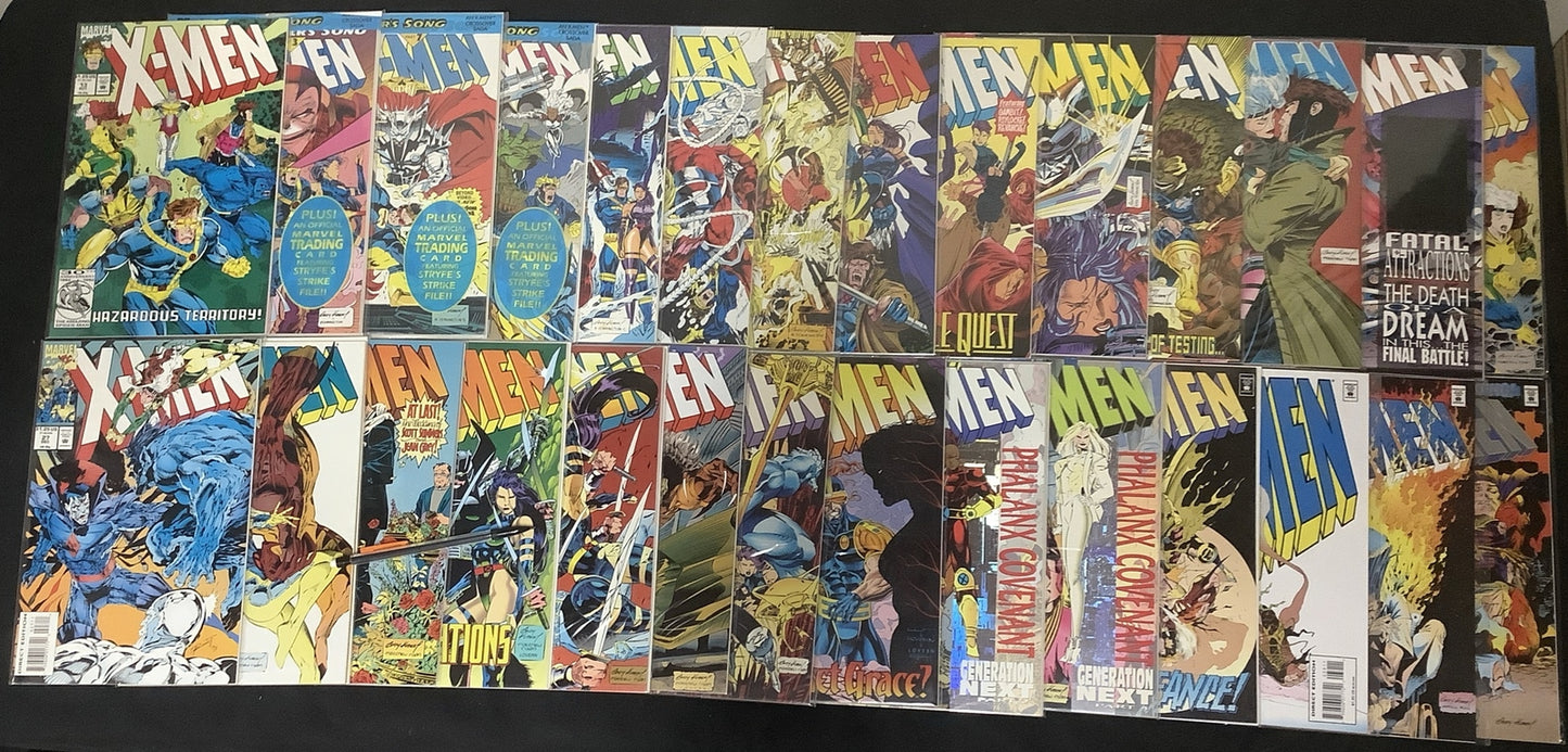 X-Men #13-41 (Missing #29) Comic Lot, Andy Kubert, Gambit Holo-card, Rogue, 1991