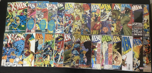 X-Men #13-41 (Missing #29) Comic Lot, Andy Kubert, Gambit Holo-card, Rogue, 1991