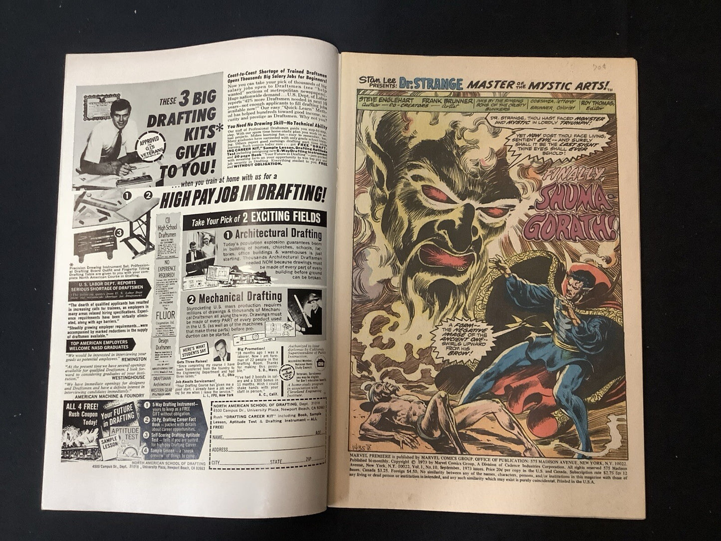 Marvel Premiere #10 (1973) F (6.0) Bunner/Englehart, 1st App Shuma Gorath