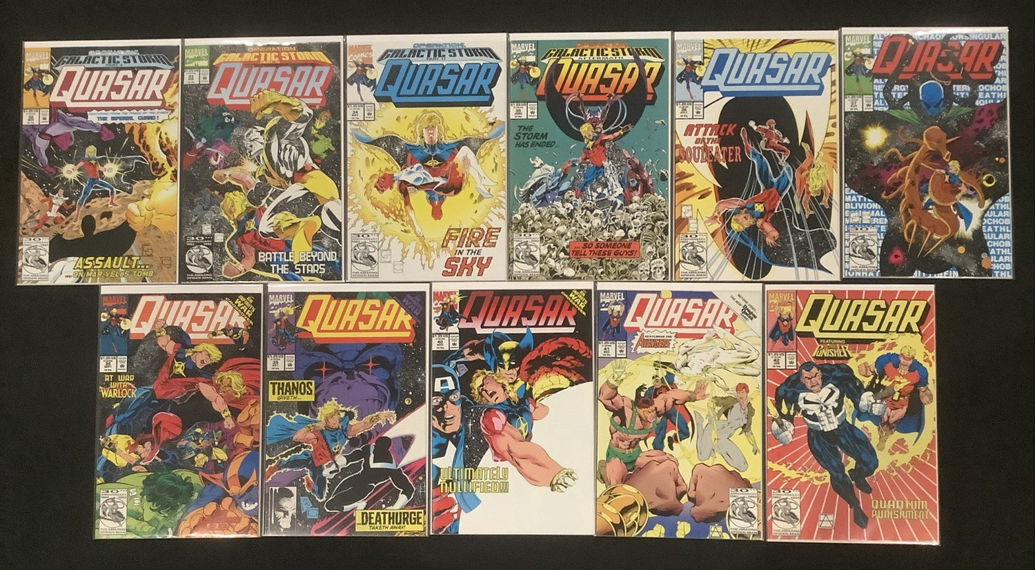 Quasar #32-42 Comic Lot, Marvel Comics, Infinity War Cross-Overs, 1992