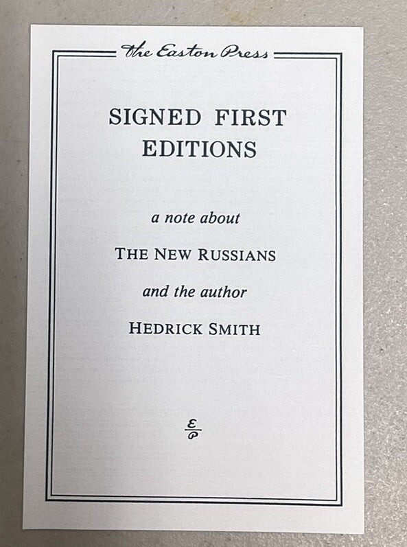EASTON PRESS, Hedrick Smith :The New Russians, Signed First Edition Leather - JD