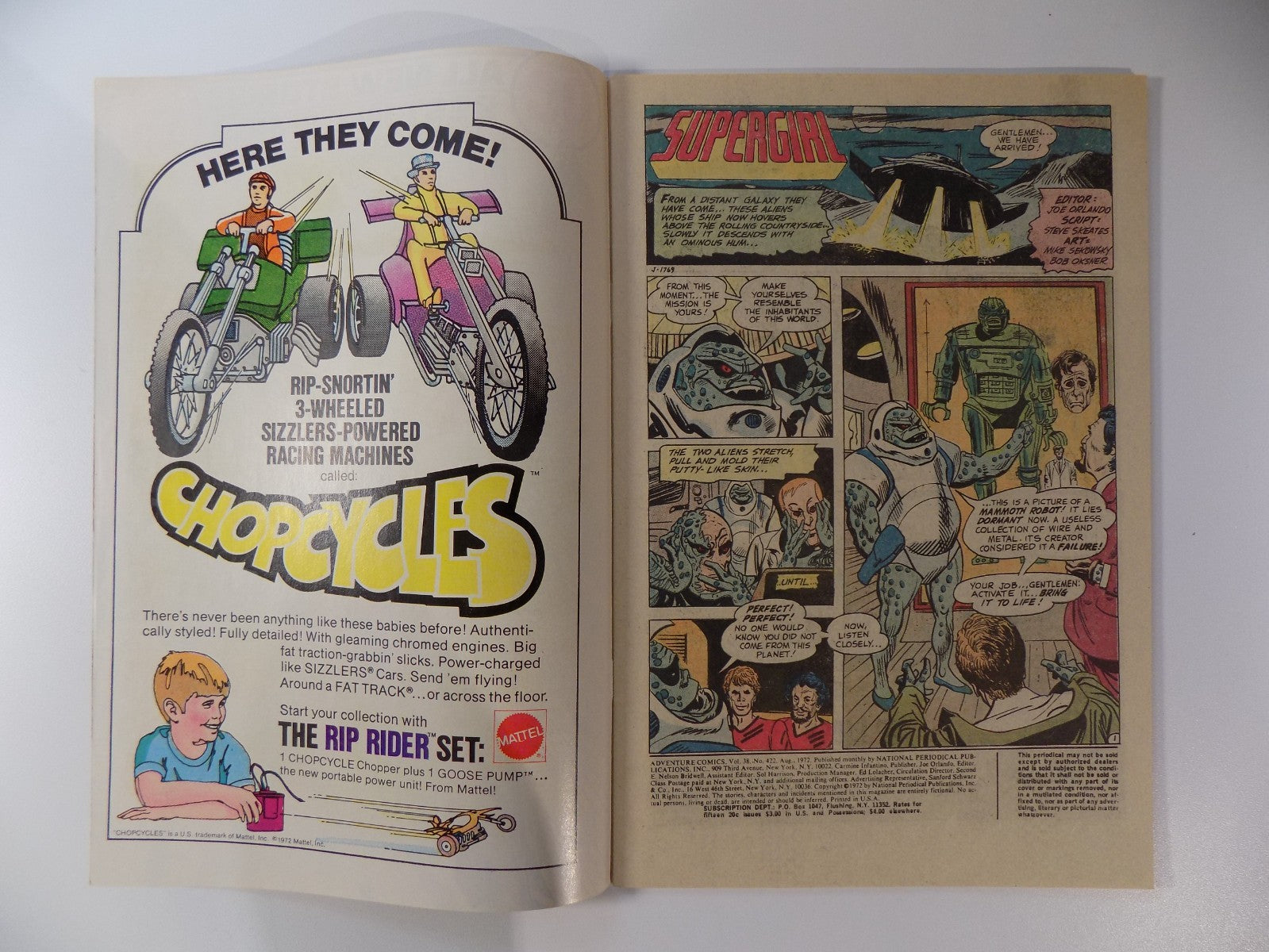 Adventure Comics #422 Supergirl DC Comic August 1971 Very Fine+