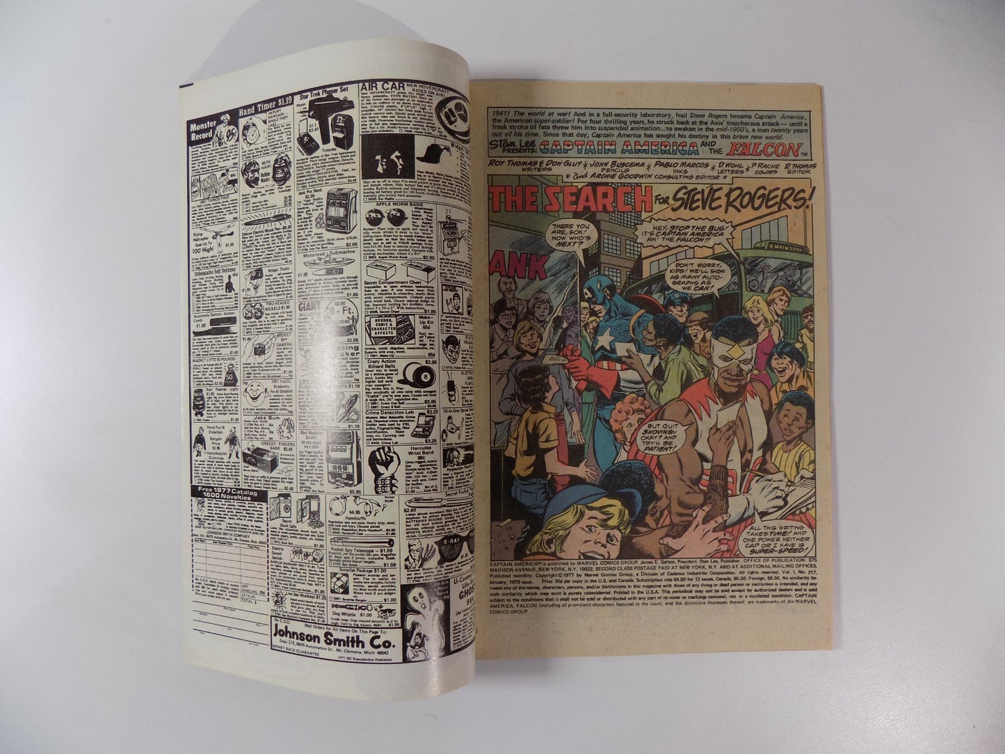 Captain America #217 Marvel Comic January 1978 Near Mint-