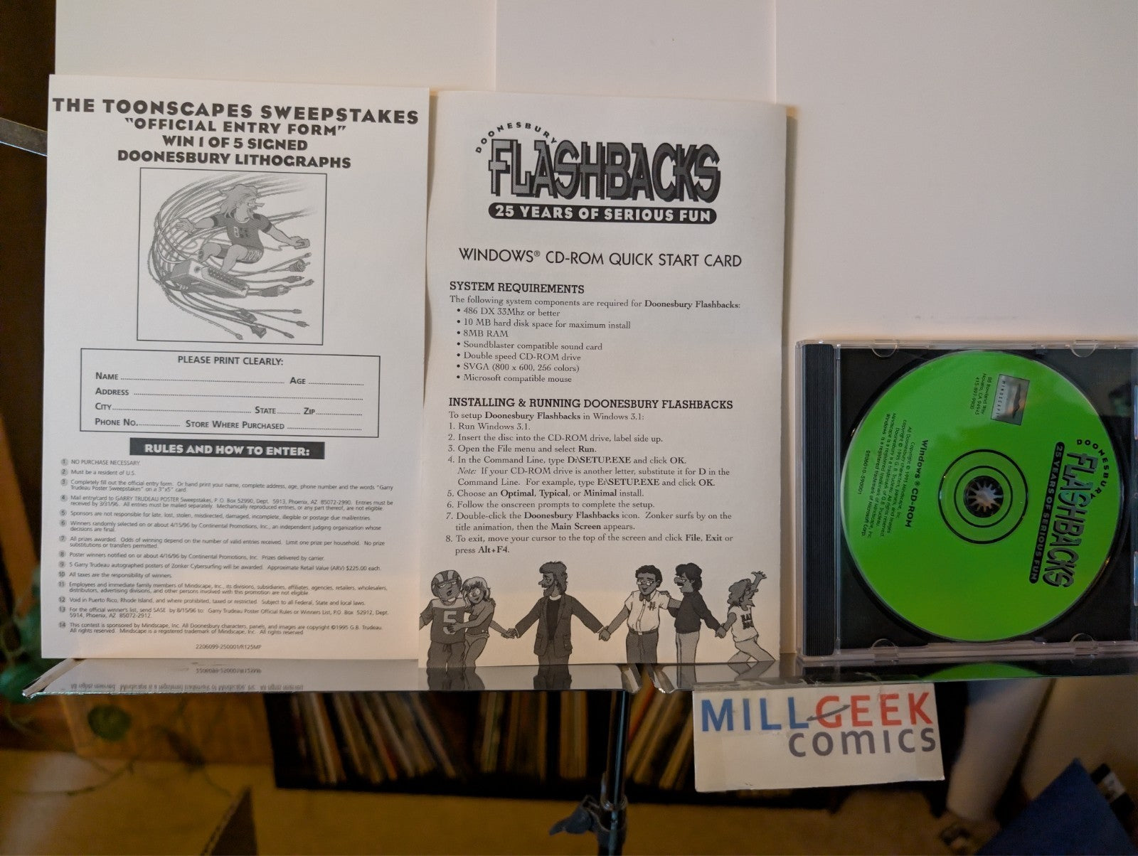 Doonesbury Flashbacks: 25 Years of Serious Fun PC CD-ROM -JD