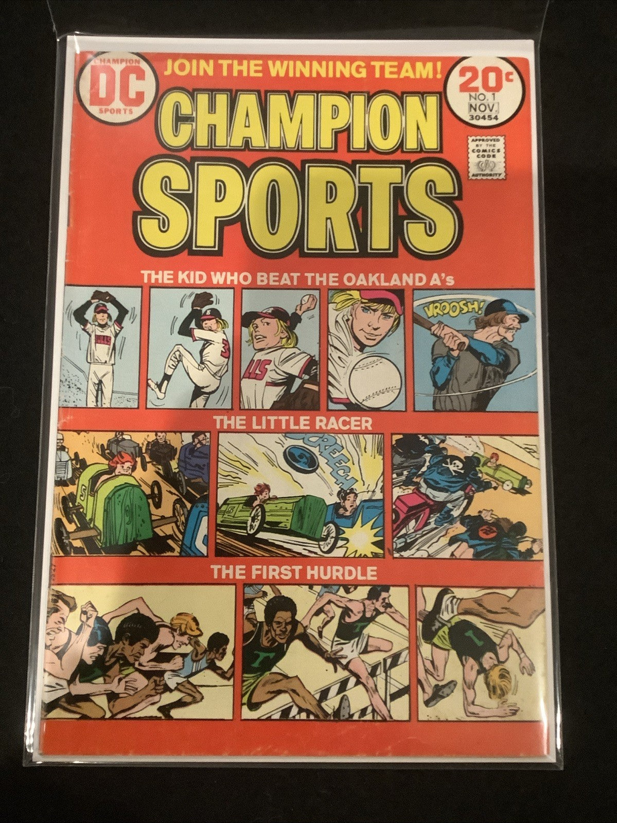 Champion Sports #1-3 Complete Comic Set, DC Comics, W/ Potato Bags, 1973