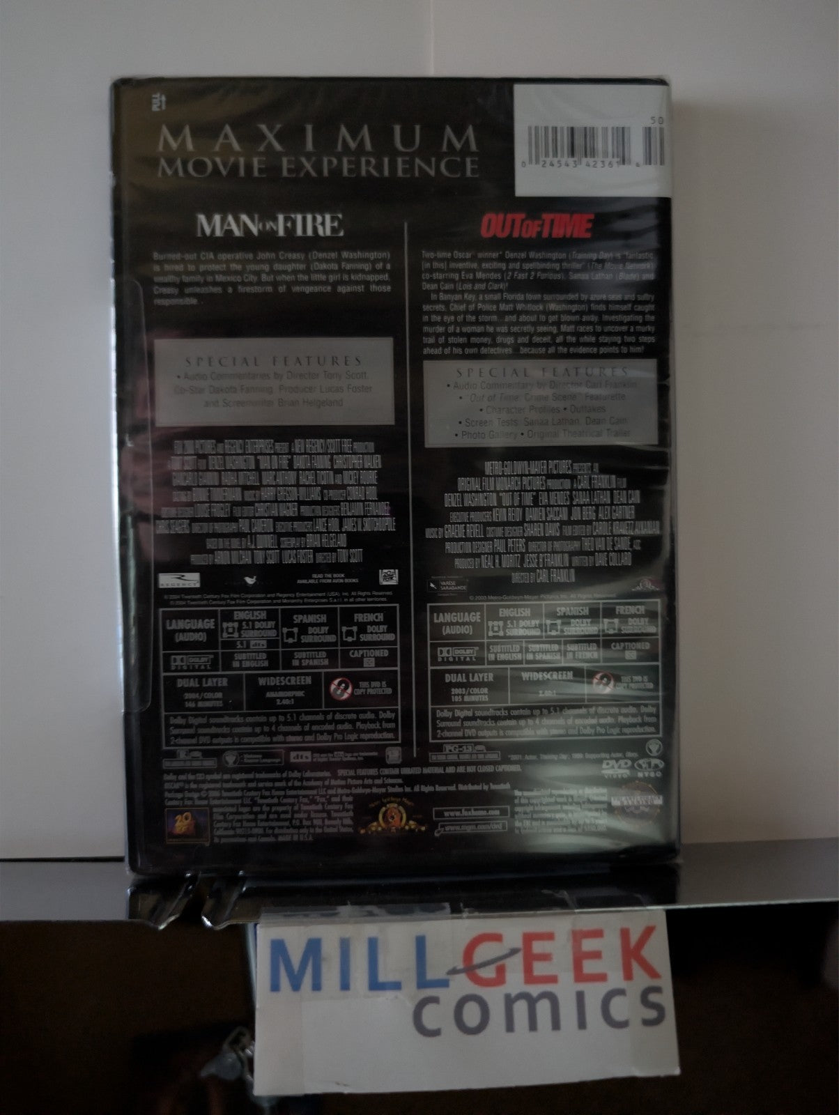 Arlington Road / Man on Fire / Out of Time, 3 Movie Set (DVD) Like New-JD