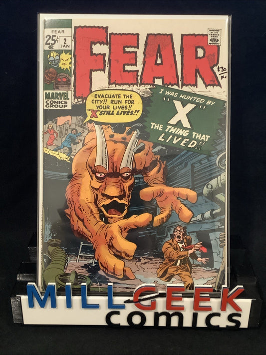 Fear #2, F+ (6.5) Classic Marvel Monster, Jack Kirby Cover Art, 1971