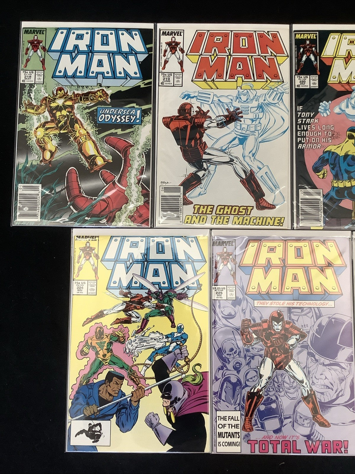 Iron Man #218-228 Comic Lot, Marvel Comics, 1st App Ghost, Machelinie/Layton