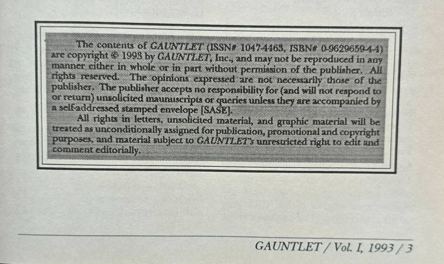 Gauntlet: Exploring The Limits Of Free Expression, Volumes 4-9 (1992-1994) JD