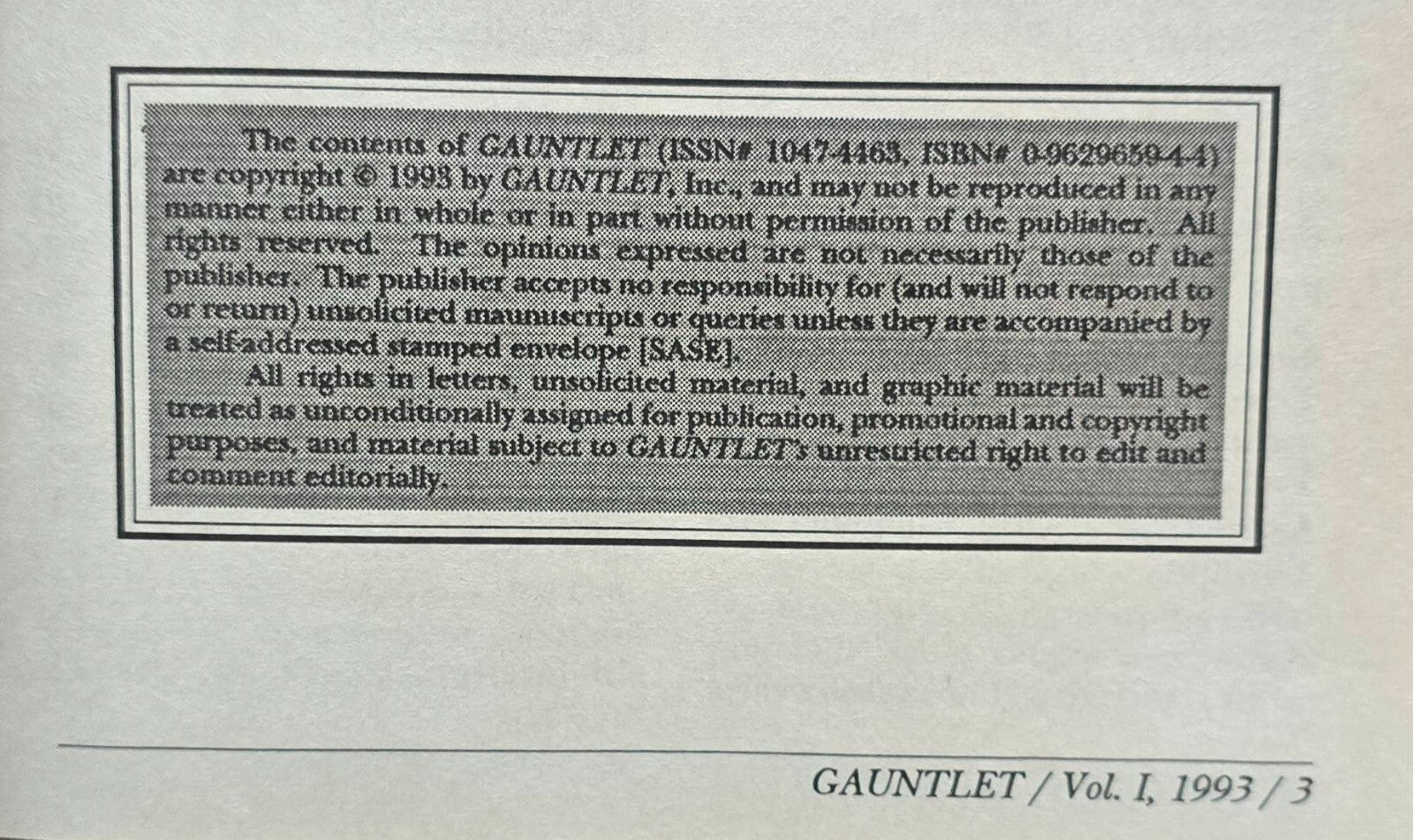 Gauntlet: Exploring The Limits Of Free Expression, Volumes 4-9 (1992-1994) JD