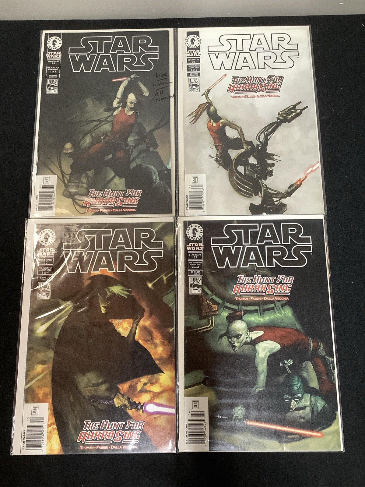 Star Wars Republic #28-31 Complete Comic Set, Newsstand Editions, Aurra Sing