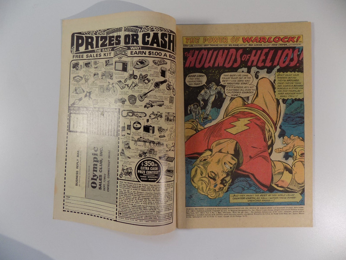 Marvel Premiere #2 Warlock Marvel Comic May 1972 Fine+