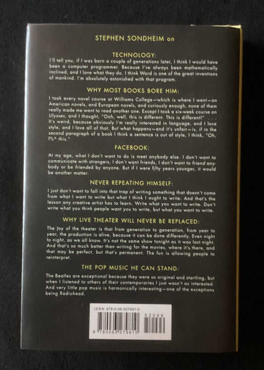 Finale: Late Conversations with Stephen Sondheim by Max, D. T. (HC, Like New)-JD