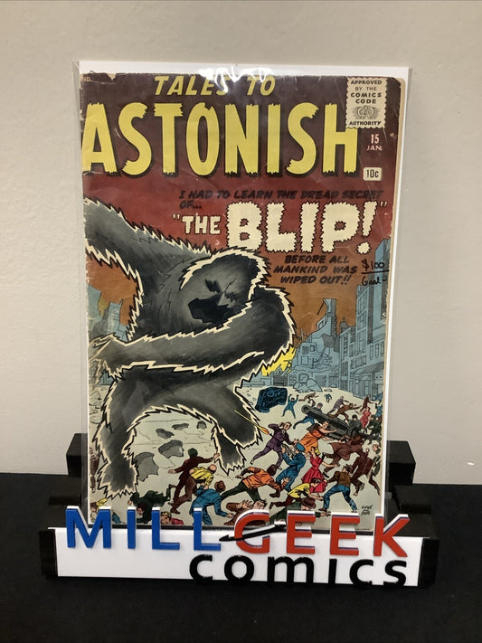 Tales to Astonish #15 (1961) G- (1.8) 5” x 4” Piece Missing Page, 2” Spine Split