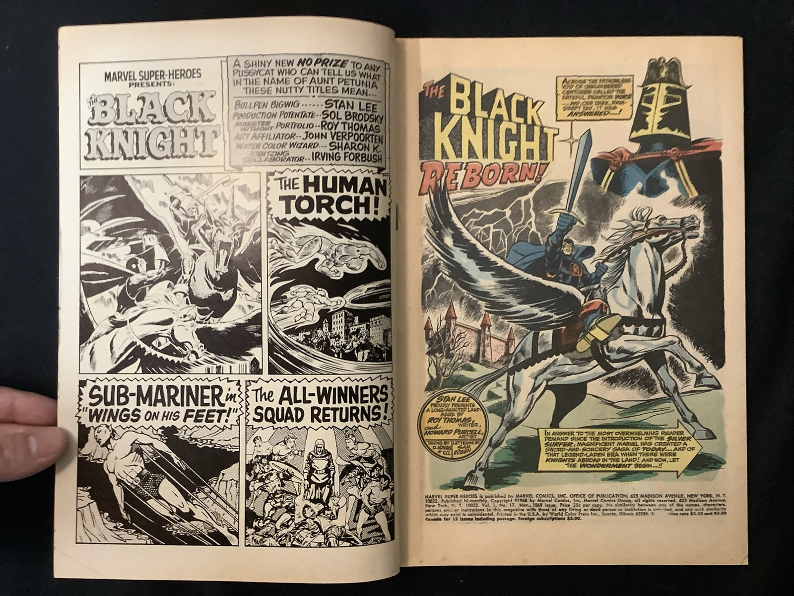 Marvel Super-Heroes #17 (1968) VG (4.0) 1st Solo Black Night, Roy Thomas