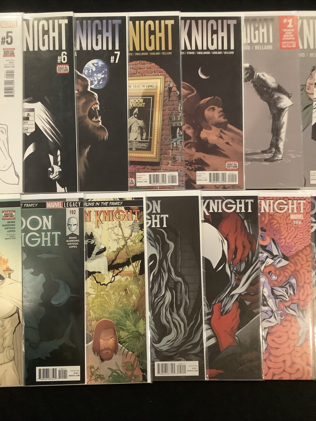 Moon Knight #1-14 + #188-200 Complete Comic Set, Marvel, #1 3rd Print Green Cvr