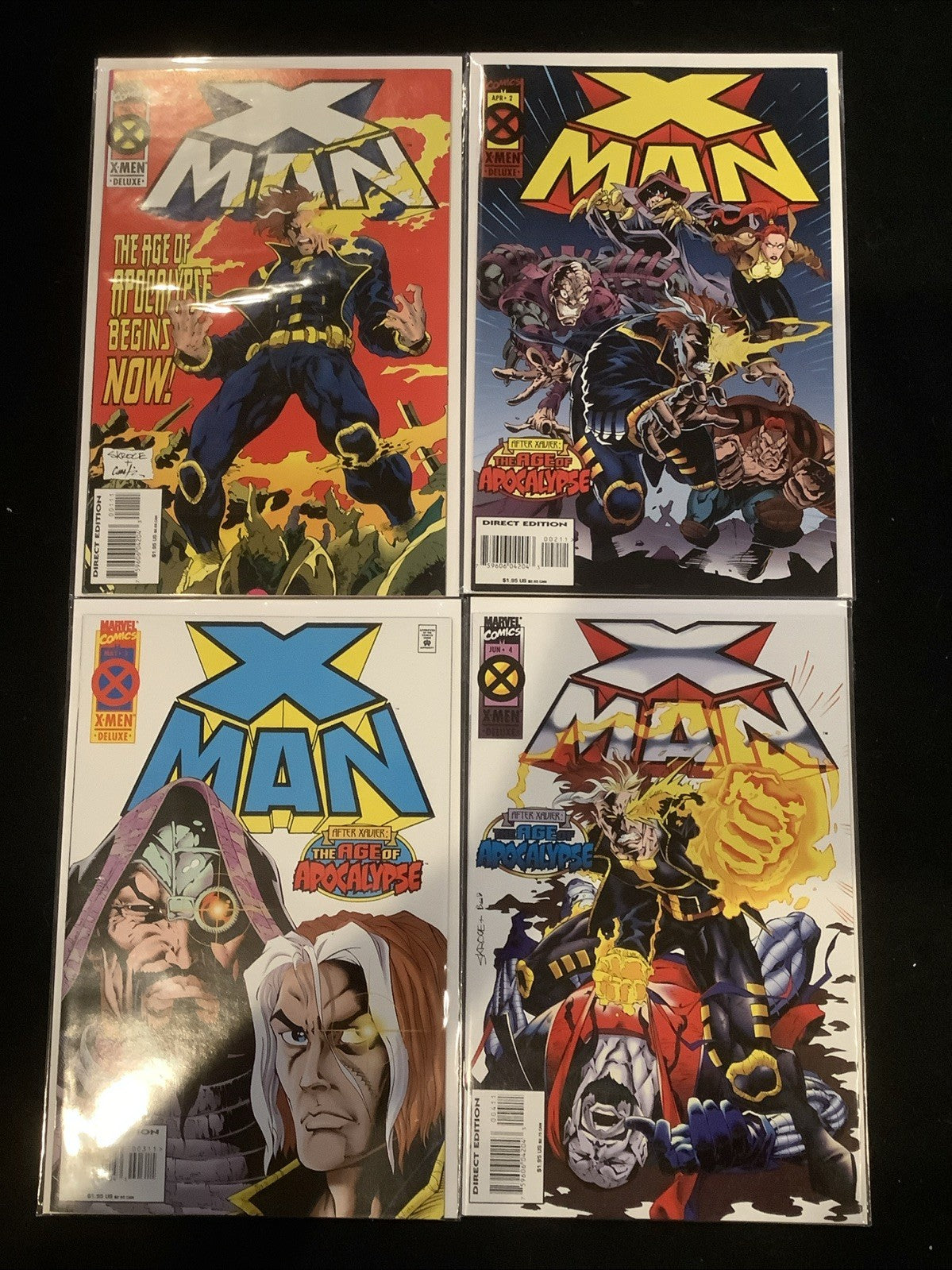 X-Man #1-4 Comic Lot, Marvel Comics, 1st Full Appearance Of X-Man (Nate Grey)