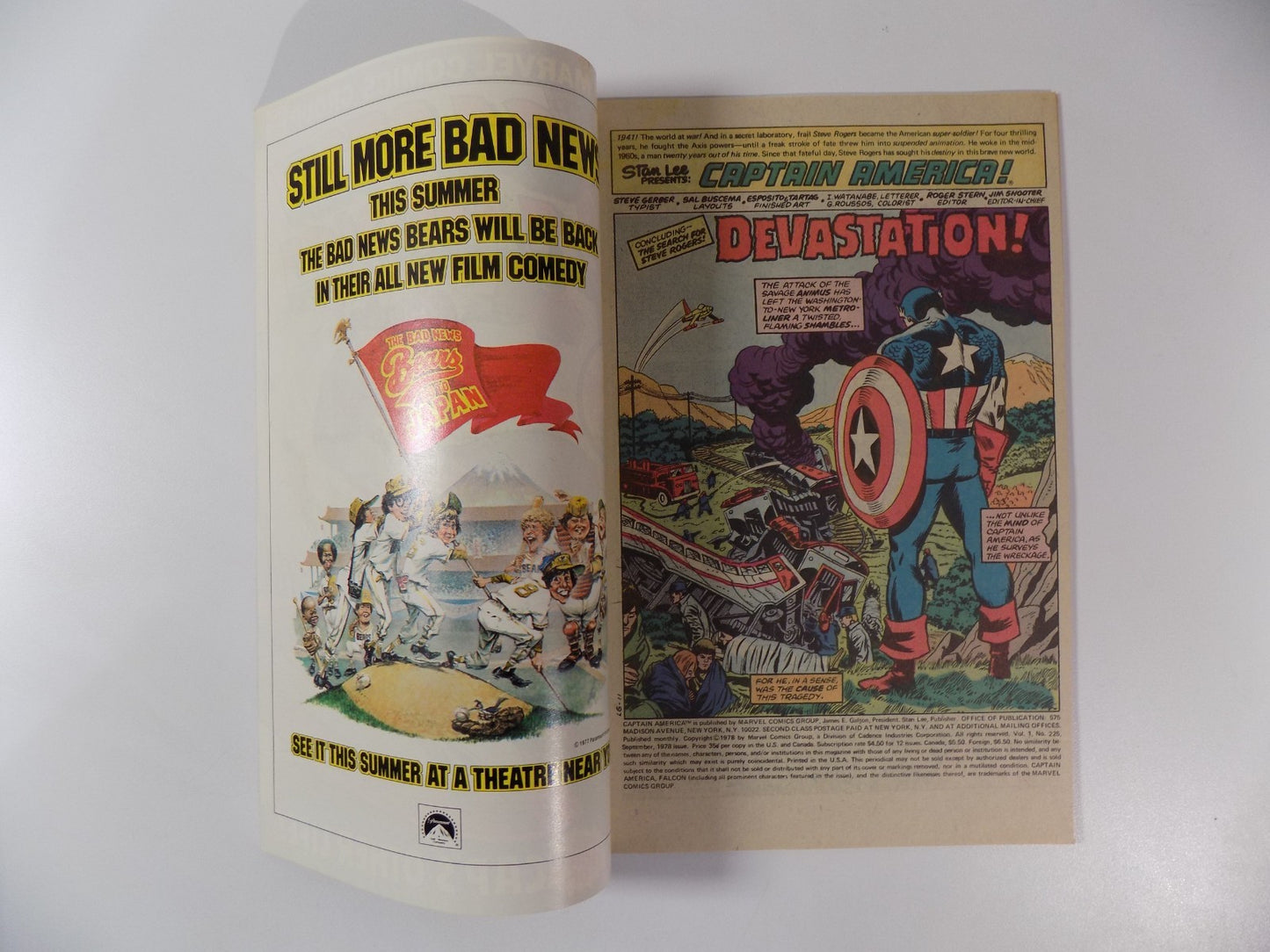 Captain America #225 Marvel Comic September 1978 Near Mint-