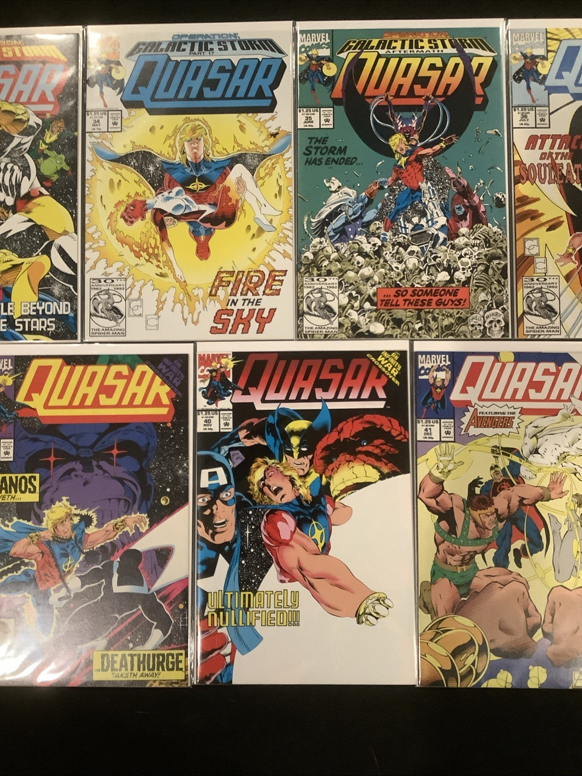 Quasar #32-42 Comic Lot, Marvel Comics, Infinity War Cross-Overs, 1992